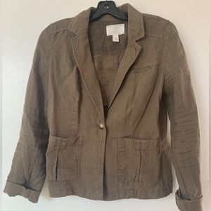 Caslon unlined, washed linen jacket - “S” Size
